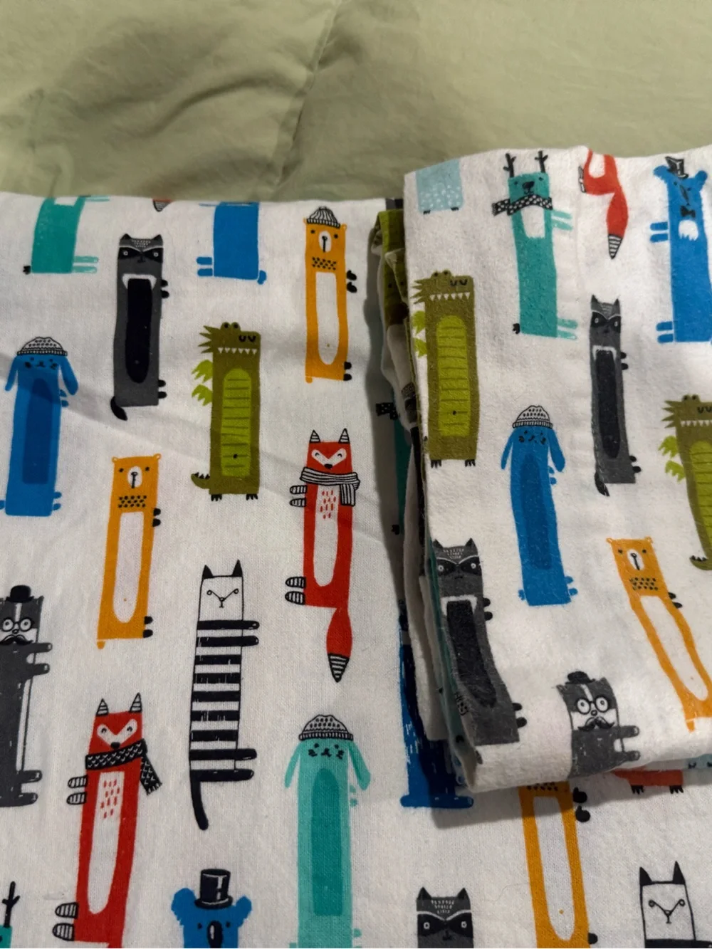 Pillowfort Kids Sheet Set with Colorful Animal Stripe Characters